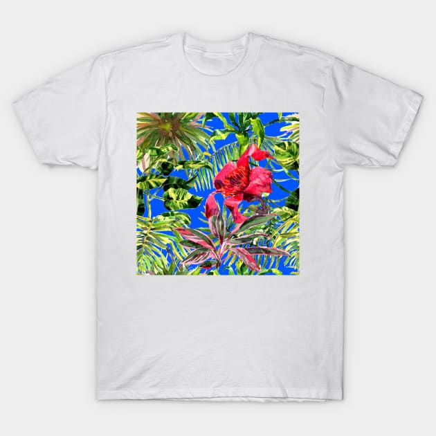 Seamless tropical flower T-Shirt by Olga Berlet